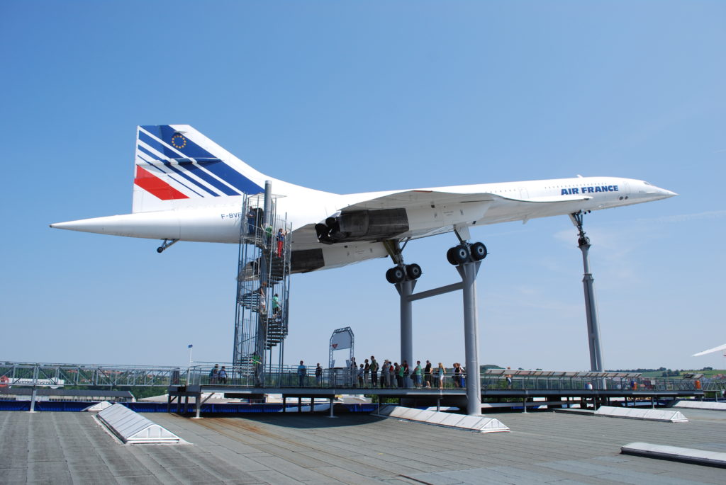 Concord and its Russian counterpart, the TU-144, at Sinsheim museum in Germany. 